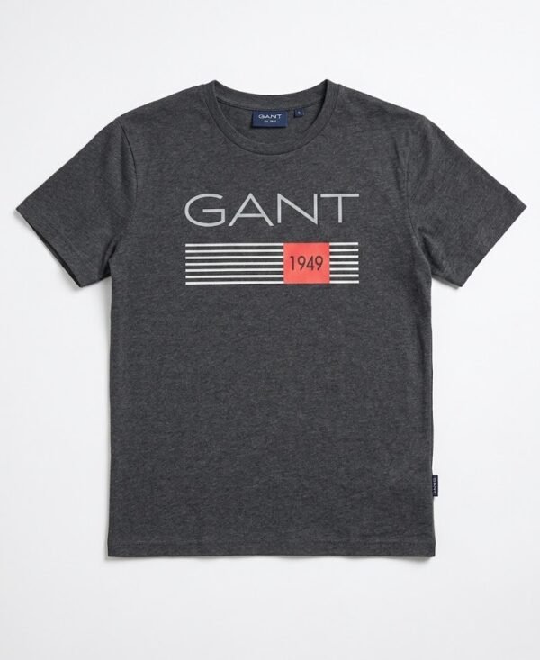 Men's GANT 1949 Logo T-Shirt - Dark Heather Grey