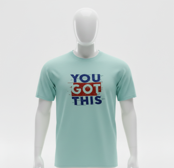 Men's Motivational "YOU GOT THIS" Graphic T-Shirt - Light Mint Blue